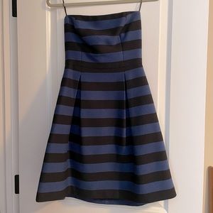 Trina Turk Black and Blue Strapless Dress